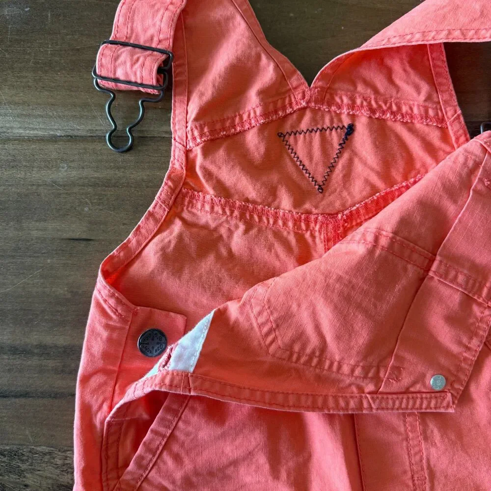 Vintage OshKosh B'gosh Neon Orange Shortalls Overalls in 2T 🧡
